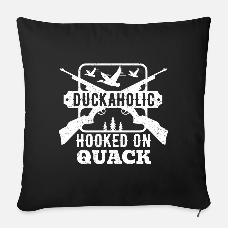 Duckaholic duck hunting - Sofa pillowcase 17,3'' x 17,3'' (45 x 45 cm) - black