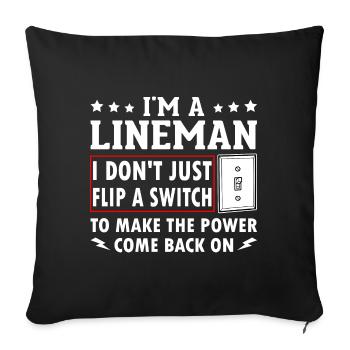 Power Lineman Power Line Electrician - Sofa pillowcase 17,3'' x 17,3'' (45 x 45 cm) - black - Front
