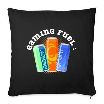 Boissons énergisantes Gaming Fuel - Housse de coussin décorative 45 x 45 cm - noir - Devant