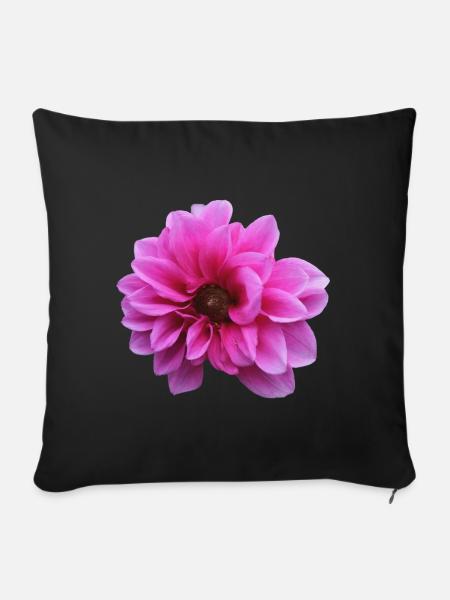 Blume rosa pinke Blume Blumen pink rosa Blumen - Sofakissenbezug 45 x 45 cm - Schwarz