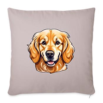 Niedlicher golden Retriever Hund - Sofakissenbezug 45 x 45 cm - helles Taupe - Vorne