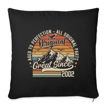 Jahrgang Jahrgang Jahrgang 2002 | Geschenk zum 23. Jubiläum 2002 - Sofakissenbezug 45 x 45 cm - Schwarz - Vorne