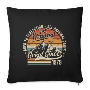 Vintage Born in 1979 | 46th Anniversary Gift 1979 - Sofa pillowcase 17,3'' x 17,3'' (45 x 45 cm) - black - Front