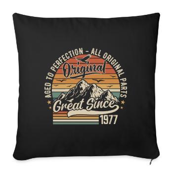 Vintage Né en 1977 | 48e Anniversaire Cadeau 1977 - Housse de coussin décorative 45 x 45 cm - noir - Devant
