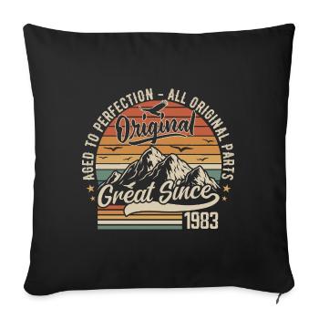 Vintage Né en 1983 | 42e Anniversaire Cadeau 1983 - Housse de coussin décorative 45 x 45 cm - noir - Devant