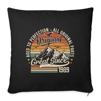 Vintage Born in 1989 | 36th Anniversary Gift 1989 - Sofa pillowcase 17,3'' x 17,3'' (45 x 45 cm) - black - Front
