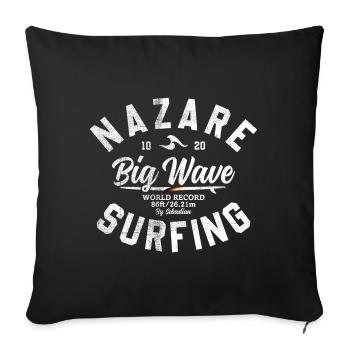 NAZARE BIG WAVE WORLD RECORD 86 FEET - Sofakissenbezug 45 x 45 cm - Schwarz - Vorne