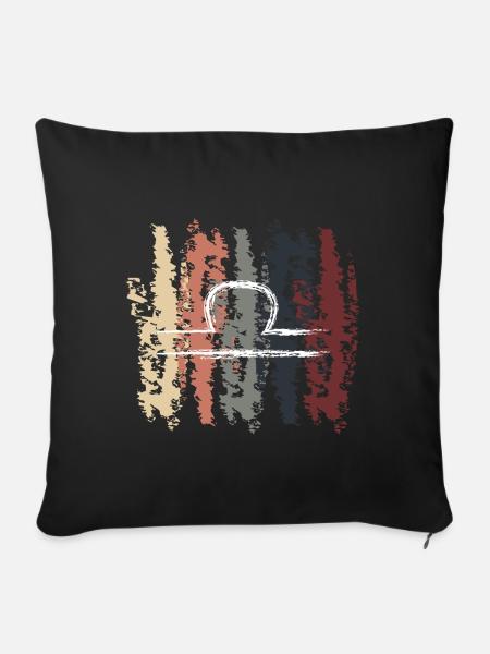 Retro Zodiac Libra Design - Sofakissenbezug 45 x 45 cm - Schwarz