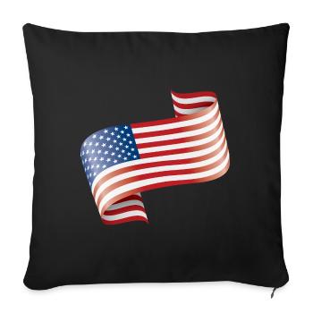 Drapeau des États-Unis de l’Amérique - Housse de coussin décorative 45 x 45 cm - noir - Devant