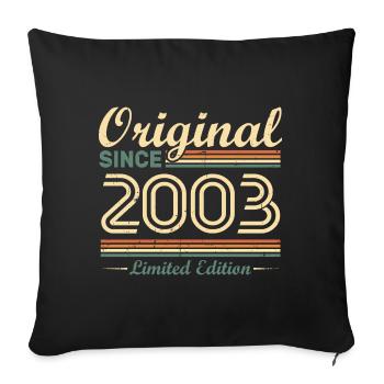 Original 2003 Vintage cadeau d'Anniversaire Rétro - Housse de coussin décorative 45 x 45 cm - noir - Devant