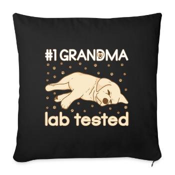 Grandma Lab Tested - Sofa pillowcase 17,3'' x 17,3'' (45 x 45 cm) - black - Front