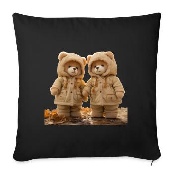 Teddy bears often last a lifetime - Sofa pillowcase 17,3'' x 17,3'' (45 x 45 cm) - black - Front