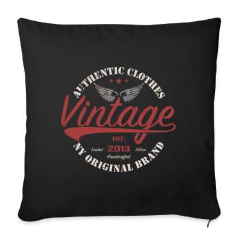 Vintage 2013 Cadeau D'anniversaire 2013 Rétro 2013 - Housse de coussin décorative 45 x 45 cm - noir - Devant