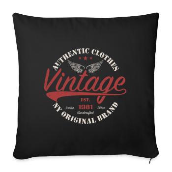 Vintage 1981 Cadeau D'anniversaire 1981 Rétro 1981 - Housse de coussin décorative 45 x 45 cm - noir - Devant