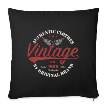 Vintage 1999 Cadeau D'anniversaire 1999 Rétro 1999 - Housse de coussin décorative 45 x 45 cm - noir - Devant