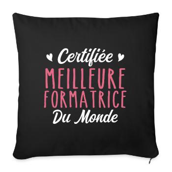 Certified best trainer in the world - Sofa pillowcase 17,3'' x 17,3'' (45 x 45 cm) - black - Front