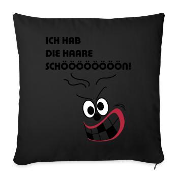 Ich hab die Haare schön - Sofakissenbezug 45 x 45 cm - Schwarz - Vorne