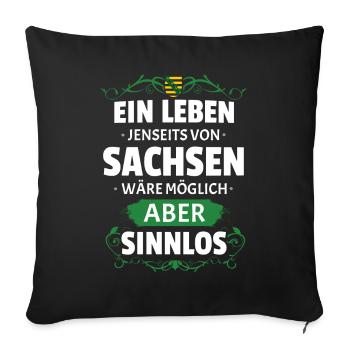SINNLOS - SACHSEN - Sofakissenbezug 45 x 45 cm - Schwarz - Vorne
