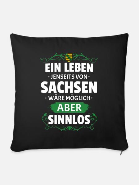 SINNLOS - SACHSEN - Sofakissenbezug 45 x 45 cm - Schwarz