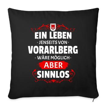SINNLOS - VORARLBERG - Sofakissenbezug 45 x 45 cm - Schwarz - Vorne