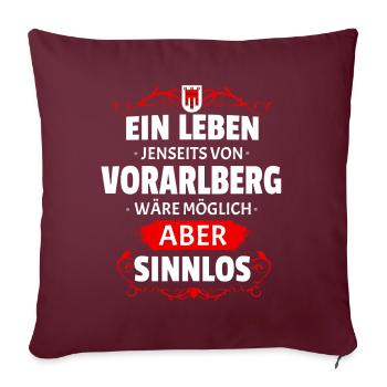 SINNLOS - VORARLBERG - Sofakissenbezug 45 x 45 cm - Burgunderrot - Vorne