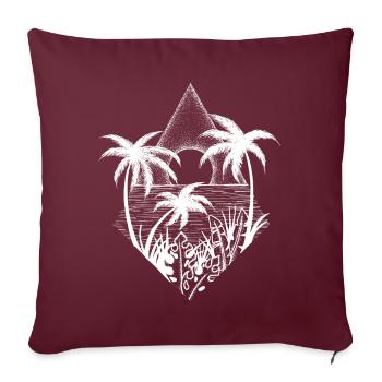 Palm trees and sun - Sofa pillowcase 17,3'' x 17,3'' (45 x 45 cm) - burgundy - Front