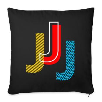 j - Sofakissenbezug 45 x 45 cm - Schwarz - Vorne