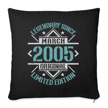 Légendaire depuis Mars 2005 édition limitée - Housse de coussin décorative 45 x 45 cm - noir - Devant