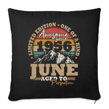 June 1956 Vintage Birthday Gift 67 Years - Sofa pillowcase 17,3'' x 17,3'' (45 x 45 cm) - black - Front