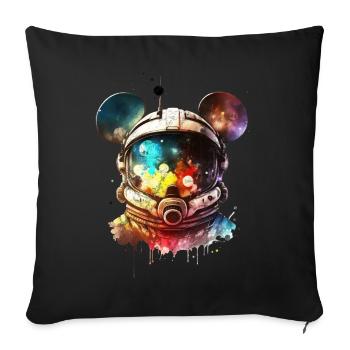 Astronaut Mouse, Helmet, Spacesuit, Space, Space - Sofa pillowcase 17,3'' x 17,3'' (45 x 45 cm) - black - Front