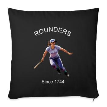 ROUNDERS, JEU DE BALLE, SPORT - Housse de coussin décorative 45 x 45 cm - noir - Devant