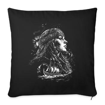 Viking Women Viking Warrior - Sofa pillowcase 17,3'' x 17,3'' (45 x 45 cm) - black - Front