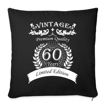 60ème Anniversaire Vintage - Housse de coussin décorative 45 x 45 cm - noir - Devant