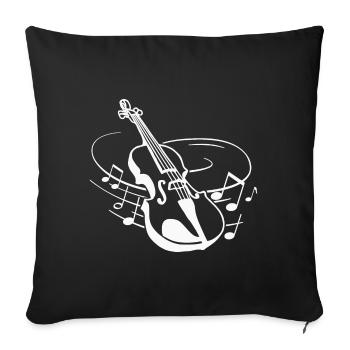 Violon Violoniste Violoniste Musicien Violoniste - Housse de coussin décorative 45 x 45 cm - noir - Devant