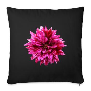 Fleur Rose Rose Fleur Fleurs Rose Rose Fleurs - Housse de coussin décorative 45 x 45 cm - noir - Devant