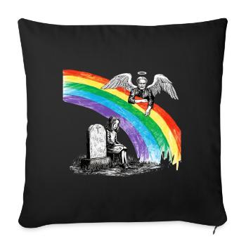 Daughter Dad Mourning Angel - Sofa pillowcase 17,3'' x 17,3'' (45 x 45 cm) - black - Front