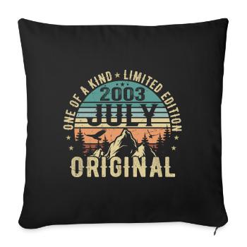 July 2003 Birthday July 2003 Birthday Gift - Sofa pillowcase 17,3'' x 17,3'' (45 x 45 cm) - black - Front