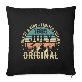 Anniversaire de juillet 1985 Cadeau d’anniversaire de juillet 1985 - Housse de coussin décorative 45 x 45 cm - noir - Devant