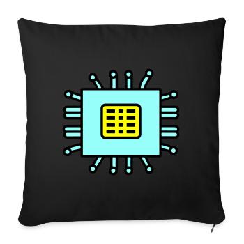 Digital Computer Chip Icon - Sofakissenbezug 45 x 45 cm - Schwarz - Vorne