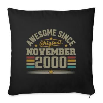 November 2000 Birthday Gift | November 2000 - Sofa pillowcase 17,3'' x 17,3'' (45 x 45 cm) - black - Front