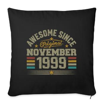 November 1999 Birthday Gift | November 1999 - Sofa pillowcase 17,3'' x 17,3'' (45 x 45 cm) - black - Front