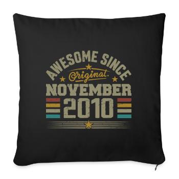 November 2010 Birthday Gift | November 2010 - Sofa pillowcase 17,3'' x 17,3'' (45 x 45 cm) - black - Front