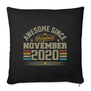 November 2020 Birthday Gift | November 2020 - Sofa pillowcase 17,3'' x 17,3'' (45 x 45 cm) - black - Front