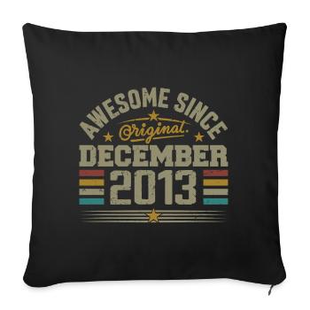 Décembre 2013 - Cadeau Anniversaire December 2013 - Housse de coussin décorative 45 x 45 cm - noir - Devant