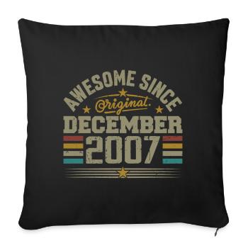 December 2007 - December 2007 Anniversary Gift - Sofa pillowcase 17,3'' x 17,3'' (45 x 45 cm) - black - Front