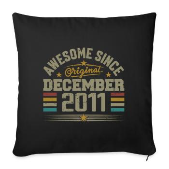 December 2011 - December 2011 Anniversary Gift - Sofa pillowcase 17,3'' x 17,3'' (45 x 45 cm) - black - Front