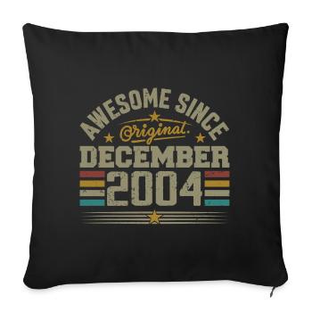 Décembre 2004 - Cadeau Anniversaire December 2004 - Housse de coussin décorative 45 x 45 cm - noir - Devant