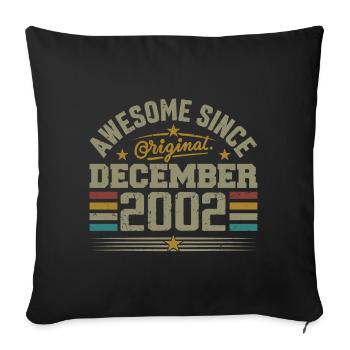 December 2002 - December 2002 Birthday Gift - Sofa pillowcase 17,3'' x 17,3'' (45 x 45 cm) - black - Front