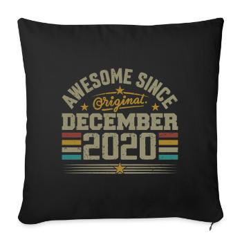Décembre 2020 - Cadeau Anniversaire December 2020 - Housse de coussin décorative 45 x 45 cm - noir - Devant