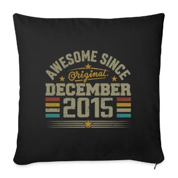 Décembre 2015 - Cadeau Anniversaire December 2015 - Housse de coussin décorative 45 x 45 cm - noir - Devant